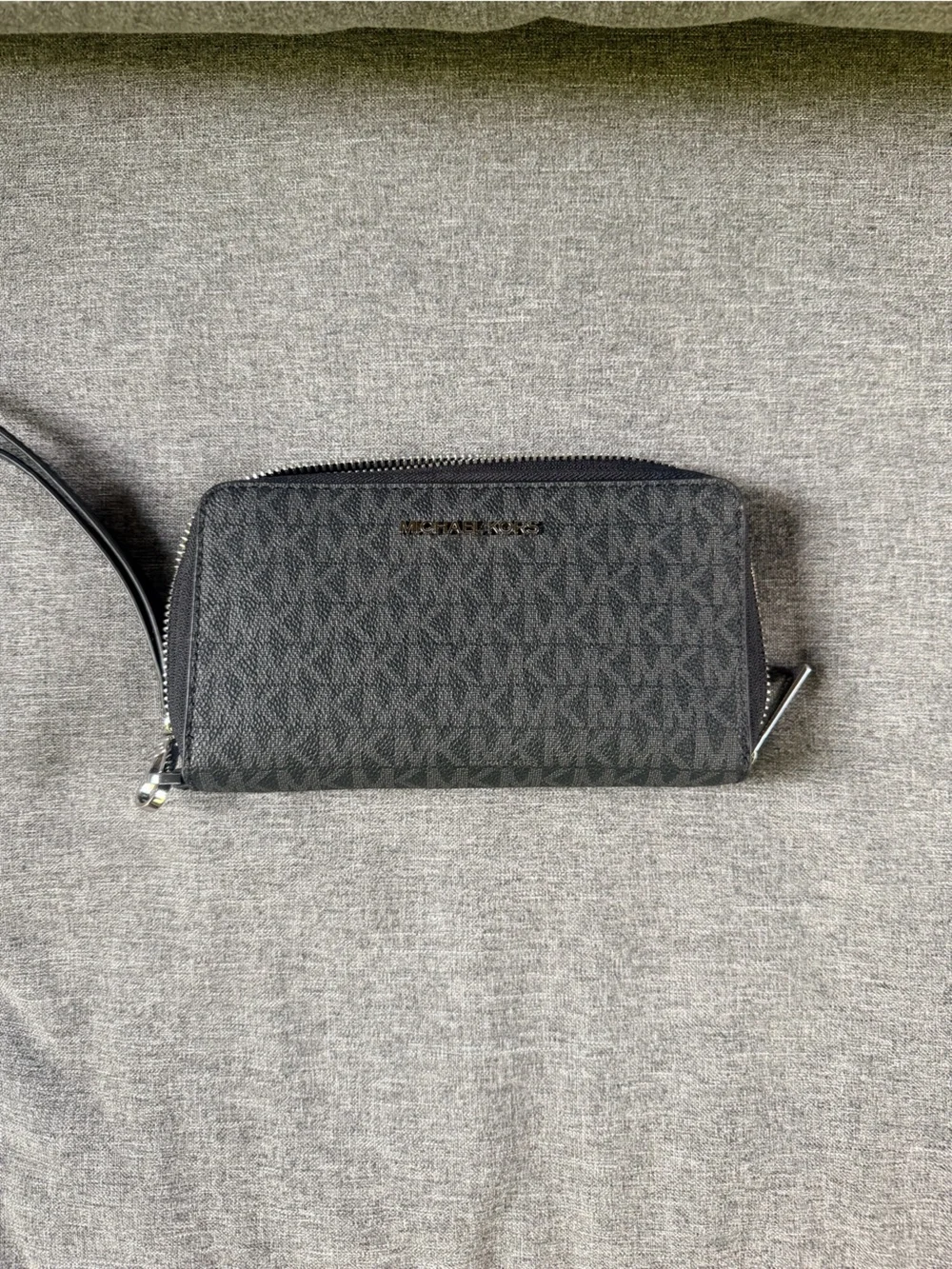 Michael Kors Black Monogram Wristlet Clutch